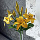 Yellow lilies polymer clay, Bouquets, Zarechny,  Фото №1