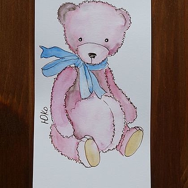 Крафтовый конверт с открыткой - Медведь 