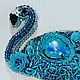 Заказать Брошь "Морской фламинго" из бисера. Броши от  KadetYulia. Ярмарка Мастеров. . Брошь-булавка Фото №3