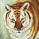 Тигр Картина маслом 30 х 40 см животные. Картины. Викторианка. Ярмарка Мастеров.  Фото №5