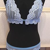 Одежда handmade. Livemaster - original item A set of underwear ,,Tenderness blue