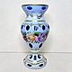 Order Vase Bohemia double-layer glass 50-60 gg painted cobalt. Lesica. Livemaster. . Vintage vases Фото №3