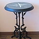 Antique Round Table in the Italian Style Marble Cast iron Kasli, Vintage interior, Moscow,  Фото №1