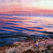 Картины и панно handmade. Livemaster - original item Painting watercolor sea in the Evening. Handmade.