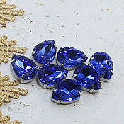 Материалы для творчества handmade. Livemaster - original item Premium Drop Rhinestones 18/13 / mm Blue Sapphire. Handmade.