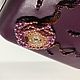 Purple clutch with oversized flower bead. Clutches. Cattyreena - beaded jewelry. Online shopping on My Livemaster.  Фото №2