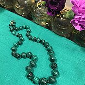 Винтаж handmade. Livemaster - original item Natural malachite beads, Europe. Handmade.