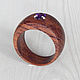 Wooden ring with amethyst, size 19.5, Rings, Vladimir,  Фото №1