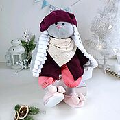 Интерьерная кукла Вишня Текстильная кукла в платье Подарок внучке
