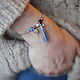 Голубой браслет с подвесками, Браслет из бусин, Рязань,  Фото №1