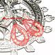АЛЫЕ, серьги с жемчугом в ювелирной сетке. Серьги классические. МАЙЯ (Maya-Mi Casual). Ярмарка Мастеров.  Фото №6