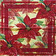 13pcs napkins for decoupage Poinsettia Christmas star, Napkins for decoupage, Moscow,  Фото №1