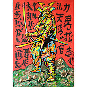 Картины и панно handmade. Livemaster - original item Painting with a samurai "Winner". Handmade.