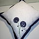  Pillow in white color scheme with embroidery ' Dandelions', Pillow, Gatchina,  Фото №1