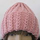 Beanie hat in powdery color, half-wool. Caps. Cozy corner (nadejdamoshkina). My Livemaster. Фото №4