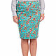  Cotton skirt with turquoise flowers. Skirts. Tolkoyubki. My Livemaster. Фото №4