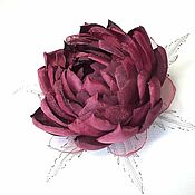 Украшения handmade. Livemaster - original item Brooch: Windy Lotus Burgundy Flower Handmade from Fabric. Handmade.