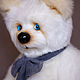 Белый мишка тедди с голубыми глазами. Мишки Тедди. Teddy by Olga Prokudina. Ярмарка Мастеров.  Фото №6