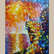 Картины: Цветочный натюрморт мастихином на холсте