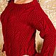 Burgundy cardigan with wide collar one shoulder. Jumpers. LANAS. Online shopping on My Livemaster.  Фото №2