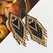 Украшения handmade. Livemaster - original item Earrings classic: Large earrings in boho style with fringe. Handmade.
