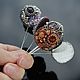 Brooch-needle with natural stones planet, Stick pin, Moscow,  Фото №1
