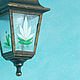 Decorative lamp. Fusing. Lantern. Glass. Handmade lantern, Garden lamps, Moscow,  Фото №1