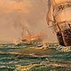 Заказать Винтаж: Картина «Морской Бой». Антиквариат и Винтаж. Ярмарка Мастеров. . Картины винтажные Фото №3