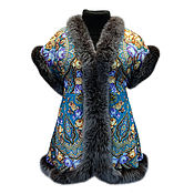 Одежда handmade. Livemaster - original item A top of pavlovoposadskaja scarf with natural fur. Handmade.