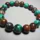Bracelet with malachite and petersite ' Treasure of the subsoil', Bead bracelet, Moscow,  Фото №1