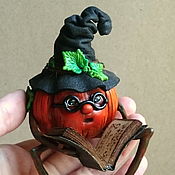 Для дома и интерьера handmade. Livemaster - original item Pumpkin Witch Figurine (Halloween). Handmade.