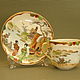Винтаж: Кофейная пара NORITAKE. 1930-е. Япония. Сацума. Кухонная утварь винтажная. Фарфоровая сказка. Интернет-магазин Ярмарка Мастеров.  Фото №2