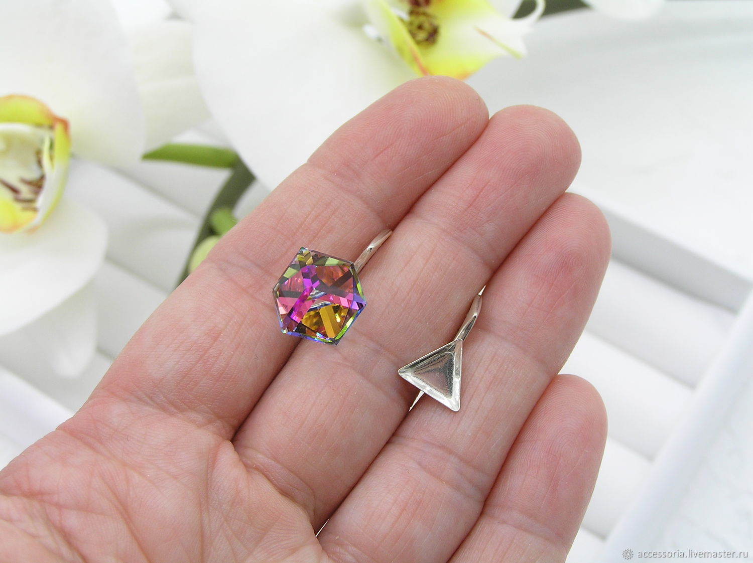 Серебро 925. 8 мм. Швензы для кубов Swarovski #4841 в интернет-магазине ...