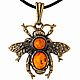 Amber Bee Pendant decoration for summer for girl woman. Pendant. BalticAmberJewelryRu Tatyana. Online shopping on My Livemaster.  Фото №2