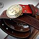  Leather belt with brass buckle 'Witcher' ver.2, Straps, Tolyatti,  Фото №1