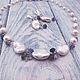 Заказать Колье и серьги из барочного жемчуга с иолитом "Нежность". Jewelry Terapia. Ярмарка Мастеров. . Комплекты украшений Фото №3
