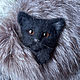 Order custom. Brooch-pin: Felted Brooch Black Cat. Zveropolk. Game in felting. Livemaster. . Brooches Фото №3