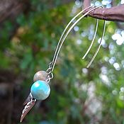 Украшения handmade. Livemaster - original item Earrings Rings Angel Wing Variscite Boho Ethnica. Handmade.