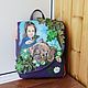 Leather backpack with painting and applique for Vasilisa))), Classic Bag, Noginsk,  Фото №1
