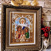 Картины и панно handmade. Livemaster - original item The icon of the Holy martyrs Faith Hope love and their mother Sophia. Handmade.
