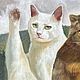 Заказать «Три богатыря» картина с тремя котами. Картины маслом Антонина Любецкая. Ярмарка Мастеров. . Картины Фото №3