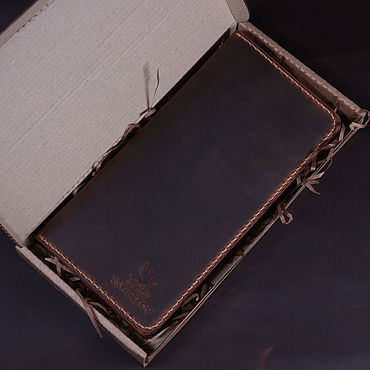 Сумки ручной работы. Ярмарка Мастеров - ручная работа Портмоне Лонгер Crazy Horse Chocolate. Handmade.