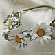 Order Jewelry made of leather.Floral headband DAISIES and forget-me-nots. Irina Vladi. Livemaster. . Headband Фото №3