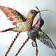 Studs 'Hummingbird'. Hairpin. Arabesque Art Studio. Online shopping on My Livemaster.  Фото №2