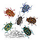 The Cockroach brooch, embroidery thread. Brooches. N_Belokon_jewelry. My Livemaster. Фото №6