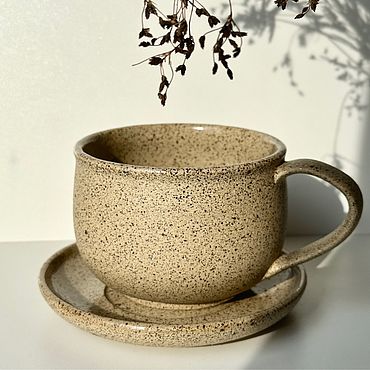Посуда ручной работы. Ярмарка Мастеров - ручная работа Каменная чайная пара. Handmade.