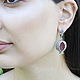 Classic Garnet earrings with zircons made of 925 GA0051 silver. Earrings. Sunny Silver. My Livemaster. Фото №4
