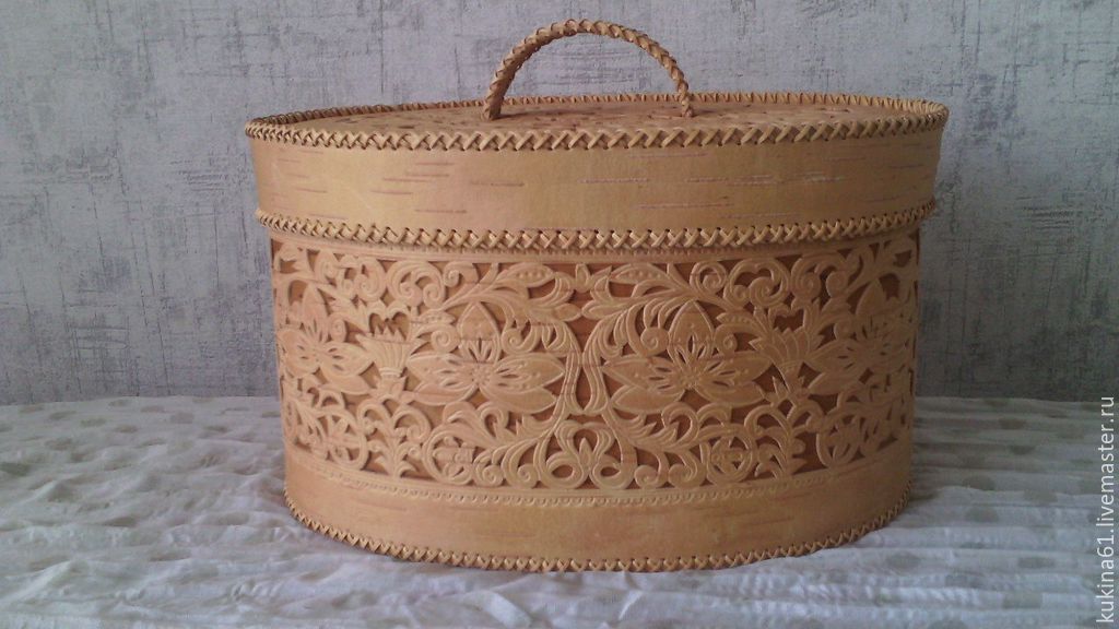 Birch bark basket, Storage Box, Velikiy Novgorod,  Фото №1