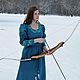 Платье стилизованное под средневековье лен вышивка, Костюмы для косплея, Санкт-Петербург,  Фото №1