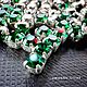 Emerald/silver,  Шатоны ss12 (3мм), Preciosa , 10 шт, Кристаллы, Москва,  Фото №1